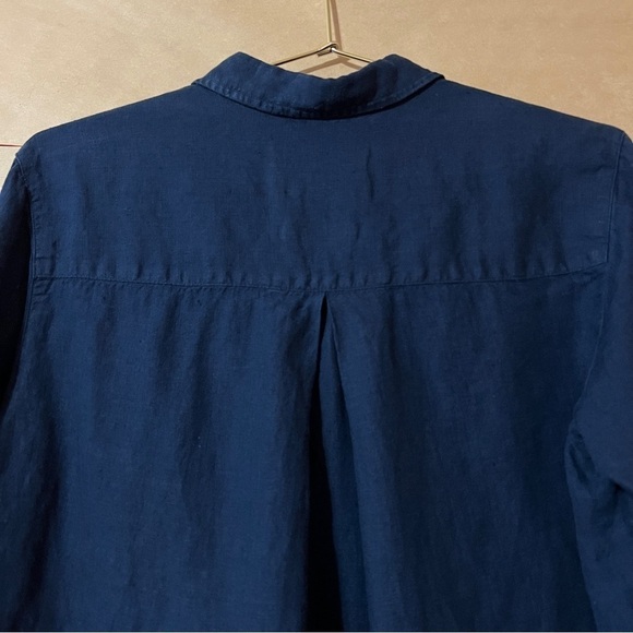 Grayson by Frank & Eileen Linen The Hero Button Down Shirt Top Navy Blue Size XS - Picture 9 of 12